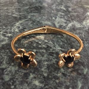 KATE SPADE PANSY THIN CUFF TWO TONE BRACELET